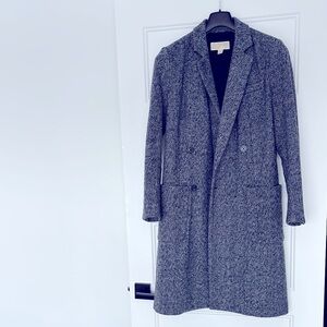 Michael Kors navy/ Gray Wool Blend Coat
